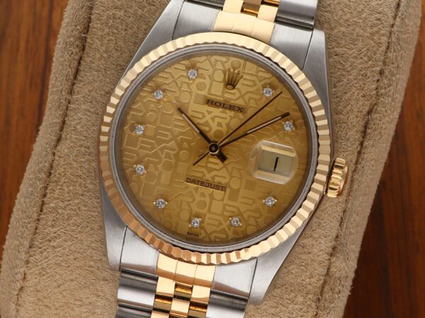 Rolex Datejust 36 Vintage Factory Diamond Anniversary Brilliantbesatz Computer Dial 16233 mit Papieren im BESTZUSTAND
