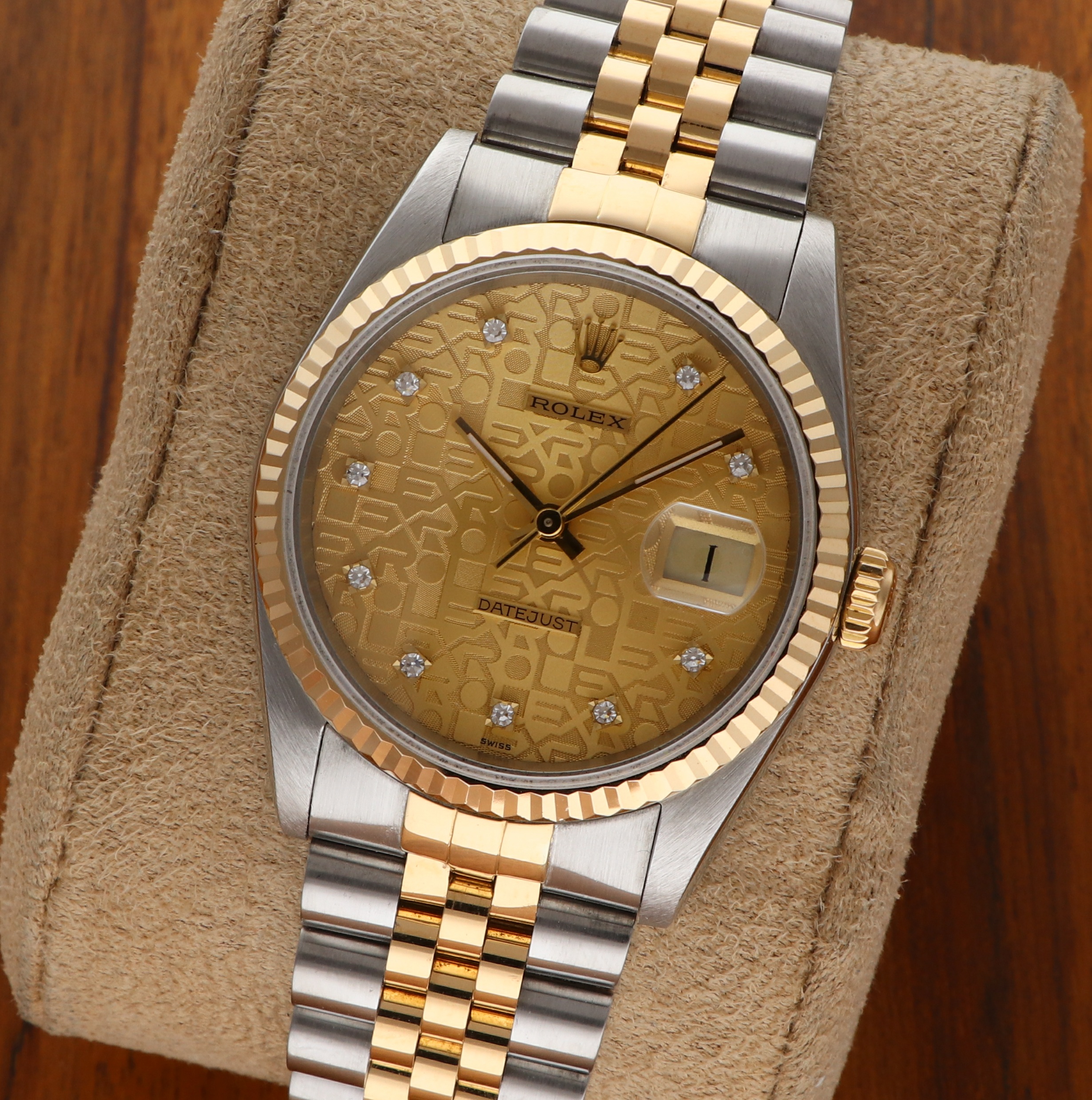 Rolex Datejust 36 Vintage Factory Diamond Anniversary Brilliantbesatz Computer Dial 16233 mit Papieren im BESTZUSTAND