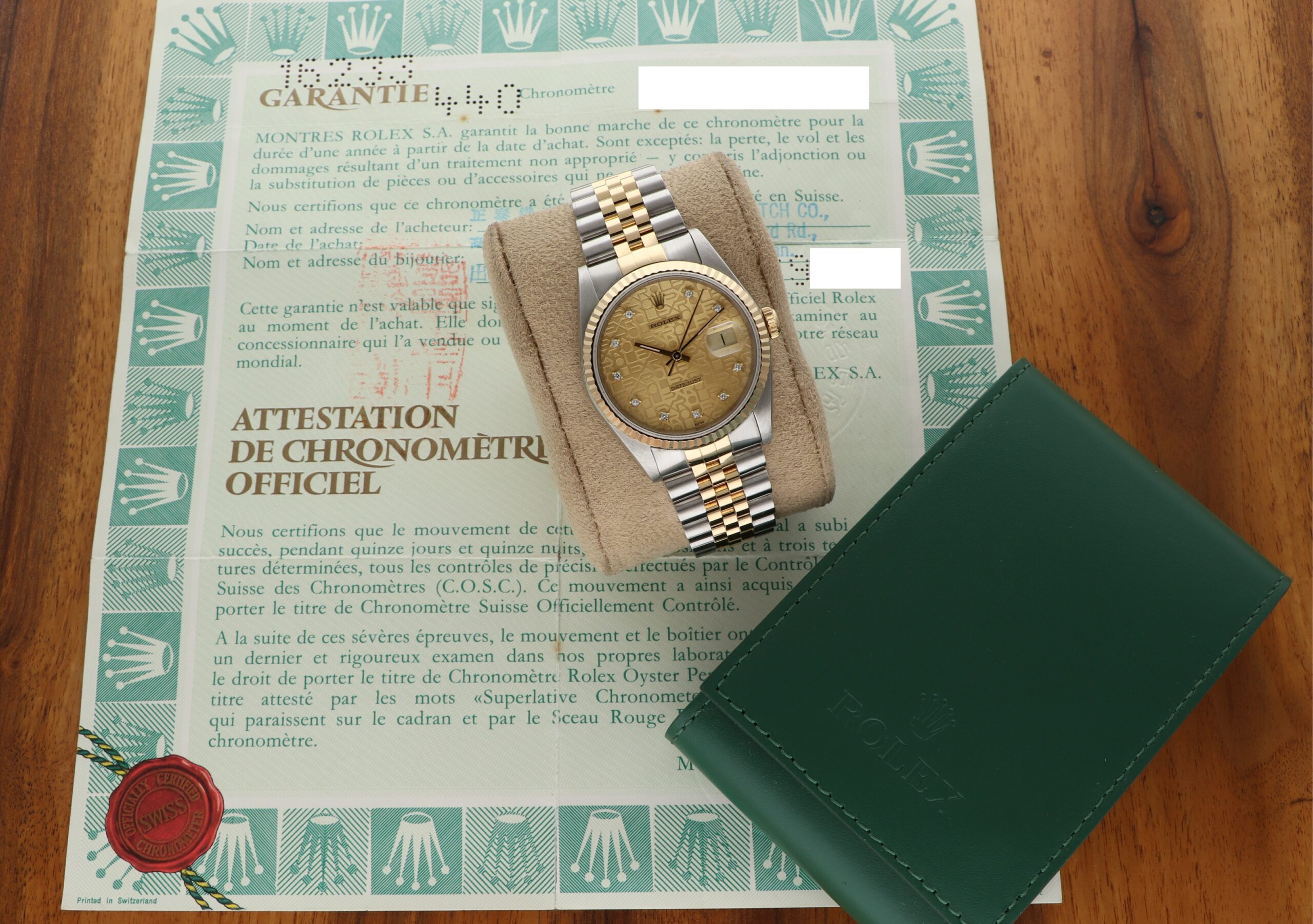 Rolex Datejust 36 Vintage Factory Diamond Anniversary Brilliantbesatz Computer Dial 16233 mit Papieren im BESTZUSTAND