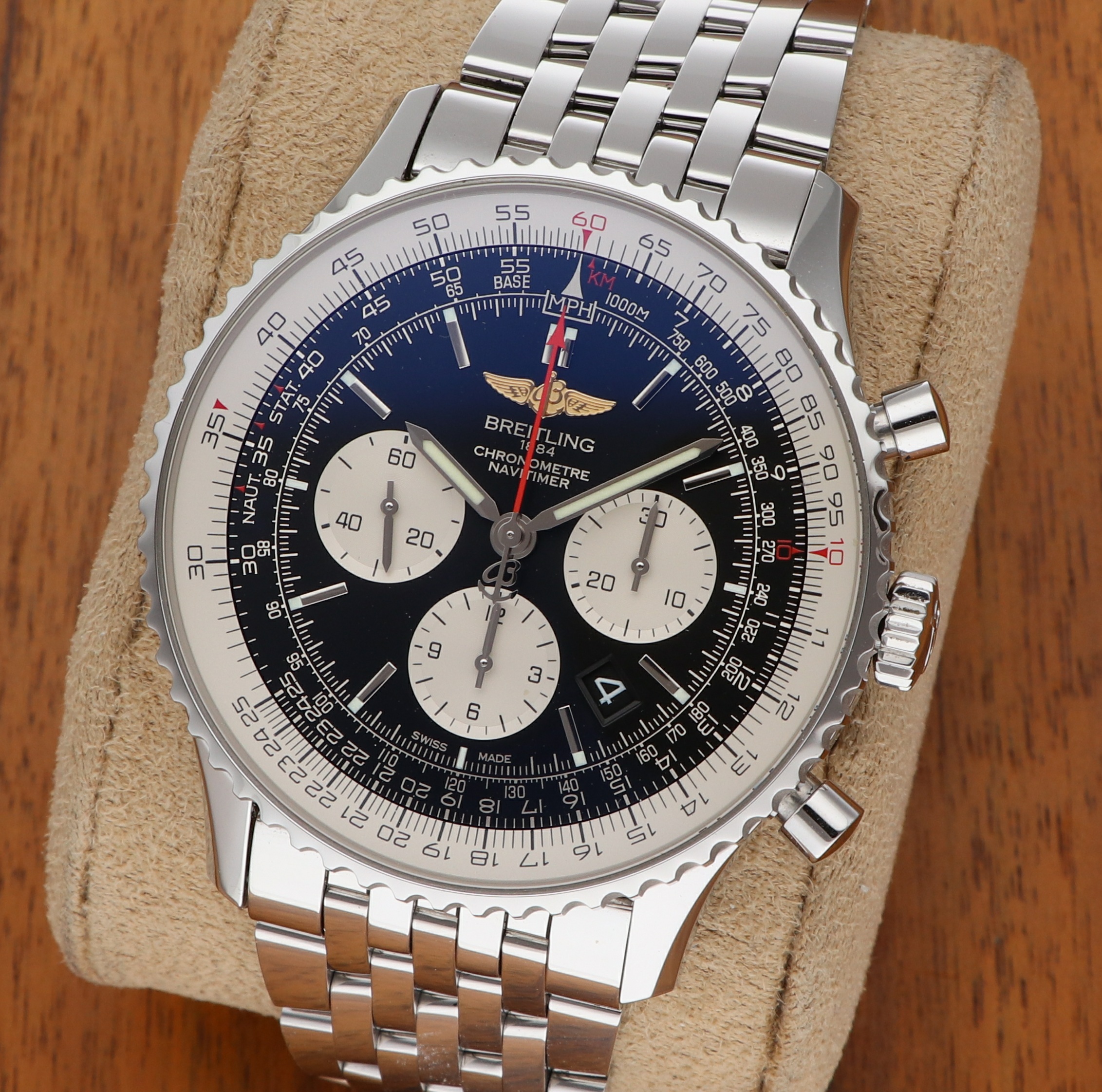 Breitling Navitimer 46 Automatik B01 Chronograph AB012721BD09 Stahl Pilotband Fullset 2018 im BESTZUSTAND