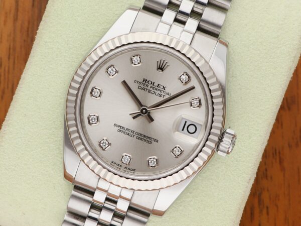 Rolex Oyster Perpetual Datejust 31 Lady 178274 Diamond Dial Jubilee Band LC100 deutsches Fullset & Revision 10/2026